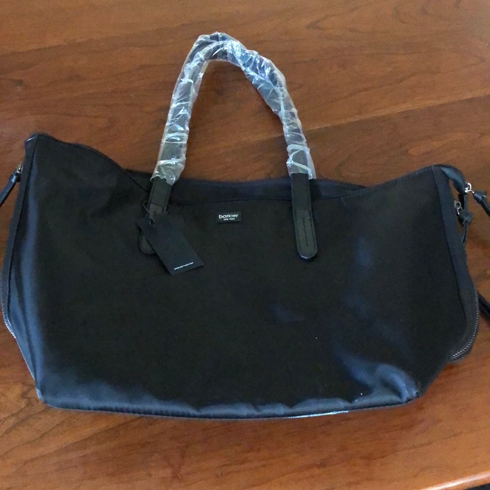 Botkier Black Vinyl Tote Bag - Picture 1 of 4